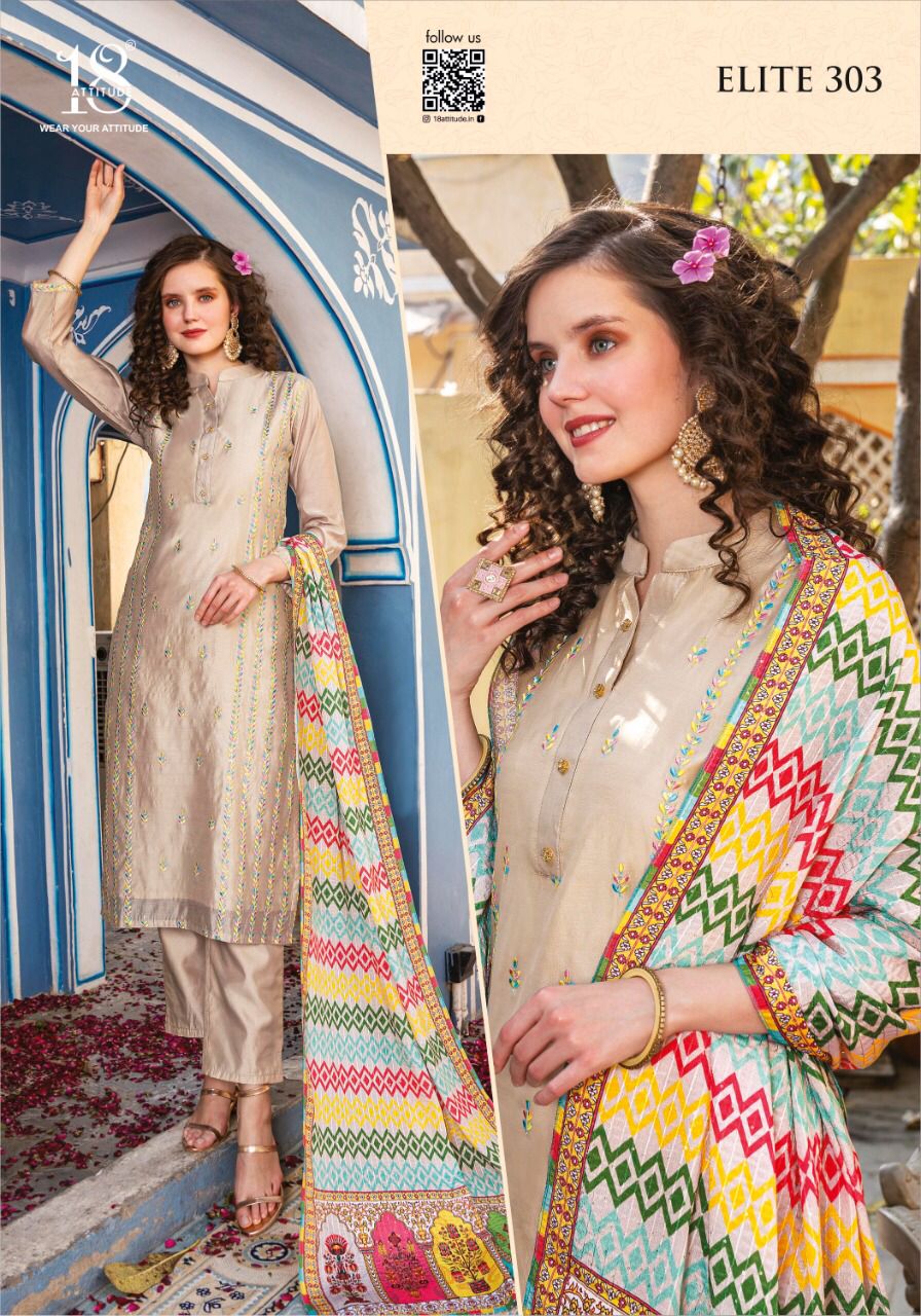 Elite Vol 3 By 18 Attitude Readymade Salwar Suits Catalog